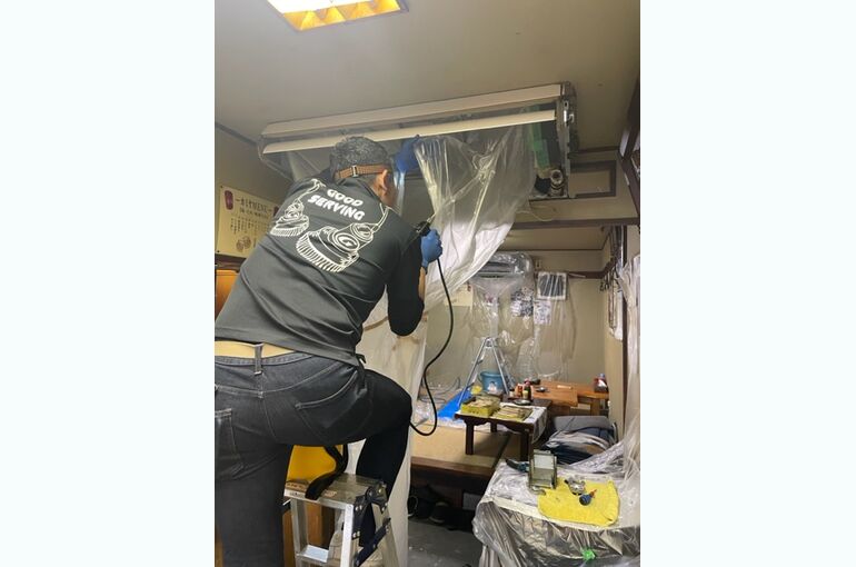 2023年3月　カミヤもつ焼き店エアコン分解洗浄⑩